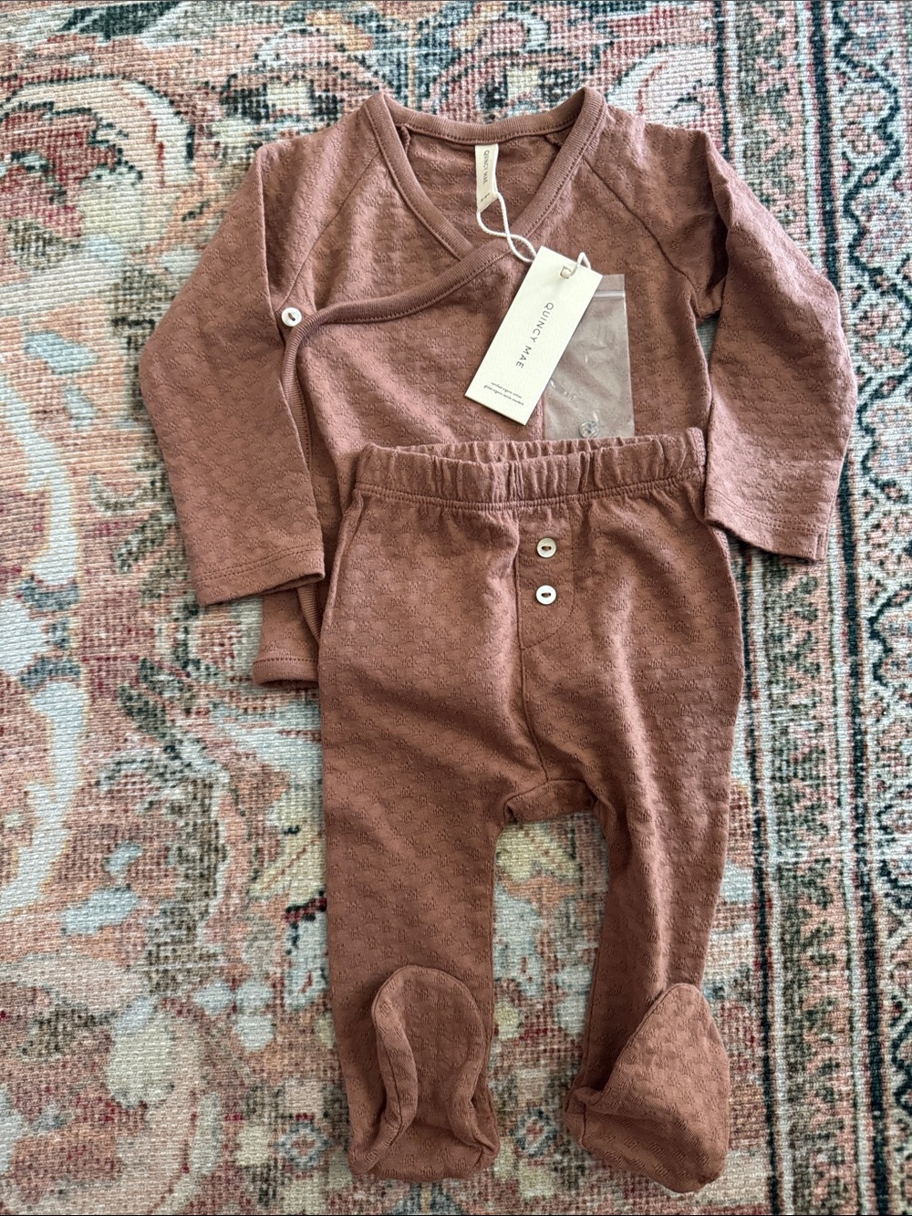 NWT! Quincy Mae Wrap Footed Two-Piece Set